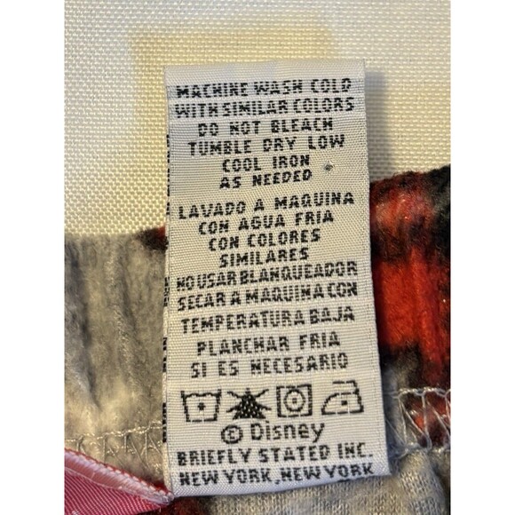 DISNEY Gray w/Red Green Mickey Pajama Pants Fleece Comfort Lounge Medium Holiday - Picture 4 of 6